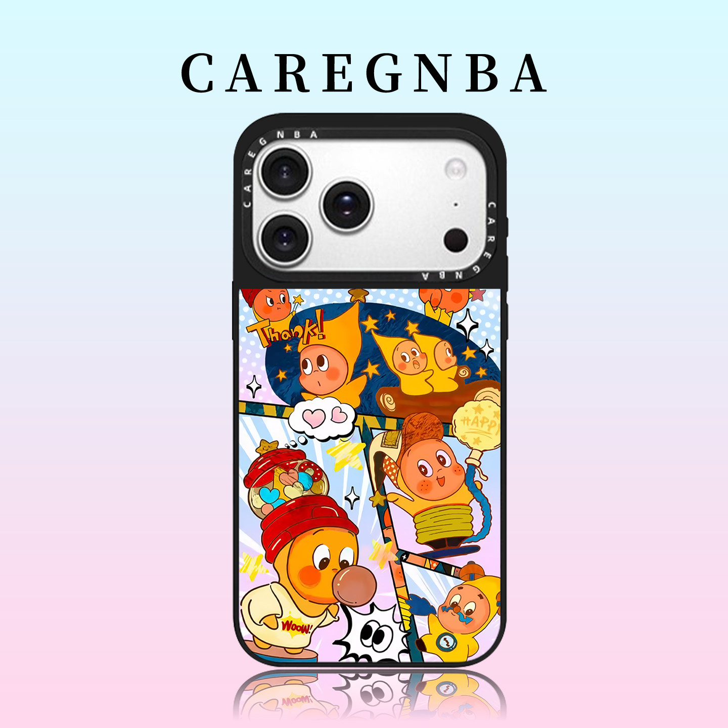 CAREGNBA卡通吹泡泡星星人适用苹果17ProMax手机壳新款iPhone16pro可爱15pro14全包ai键13防摔12磁吸11女生XR