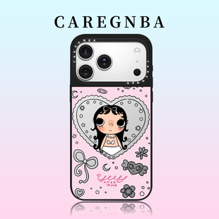 CAREGNBA联名yuy小玉女孩适用苹果17ProMax手机壳新款iPhone16pro可爱15plus14全包ai键12防摔11创意13镜面xs