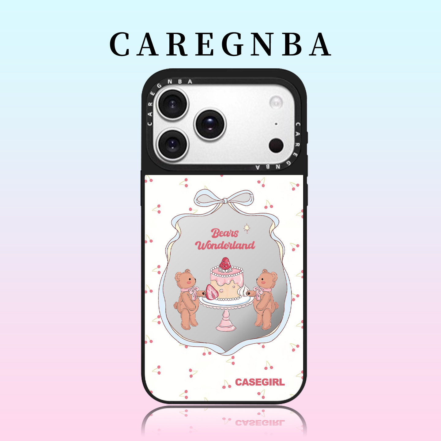 CAREGNBA联名生日小熊适用iPhone17ProMax手机壳苹果16plus透明15pro亚克力14全包13防摔12镜面11网红pro女生