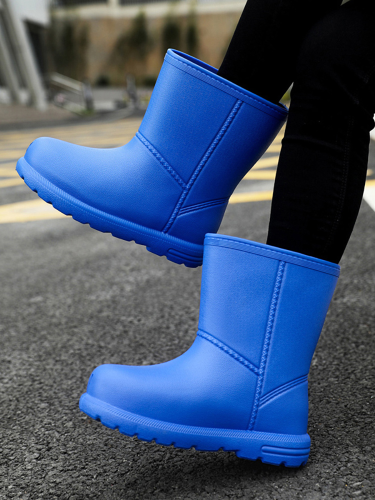 Waterproof snow boots women's winter 2024 new wear anti-slip velvet thickened warm children's cotton boots rain boots rain boots rain boots