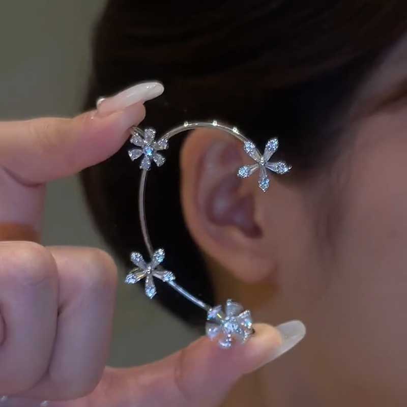 超仙耳挂式花朵耳骨夹