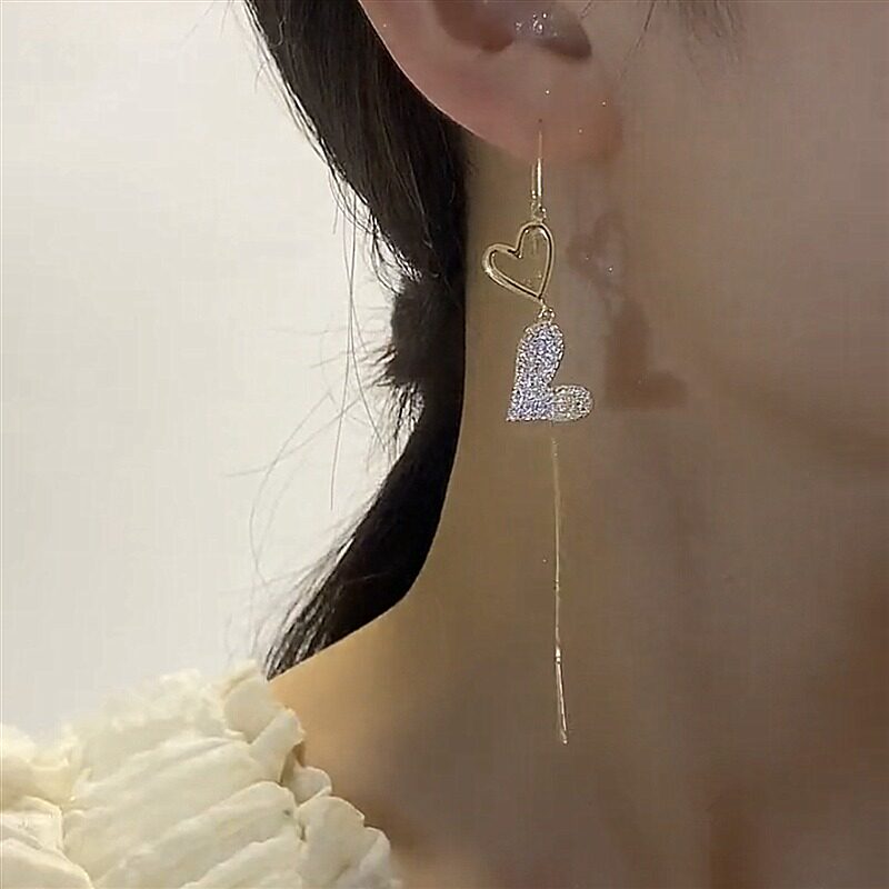 心心相应爱心时尚个性创意耳线女