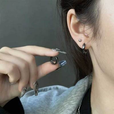 甜酷风枪黑色小众个性设计感耳圈