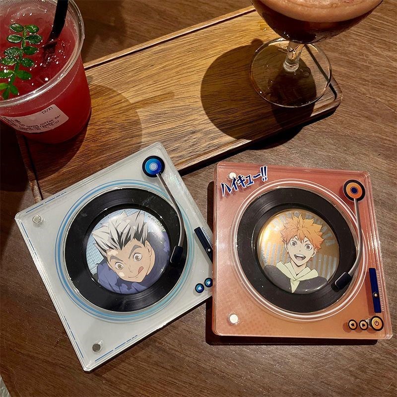 高颜值唱片吧唧无属性托展示盒超美绿色谷美道具谷子收纳展示磁吸