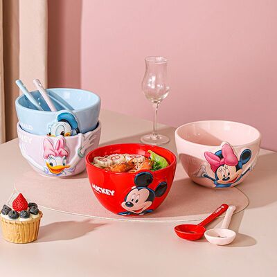迪士尼乐悦浮雕米奇面碗家用餐具碗组合新年餐具大容量汤碗高颜值