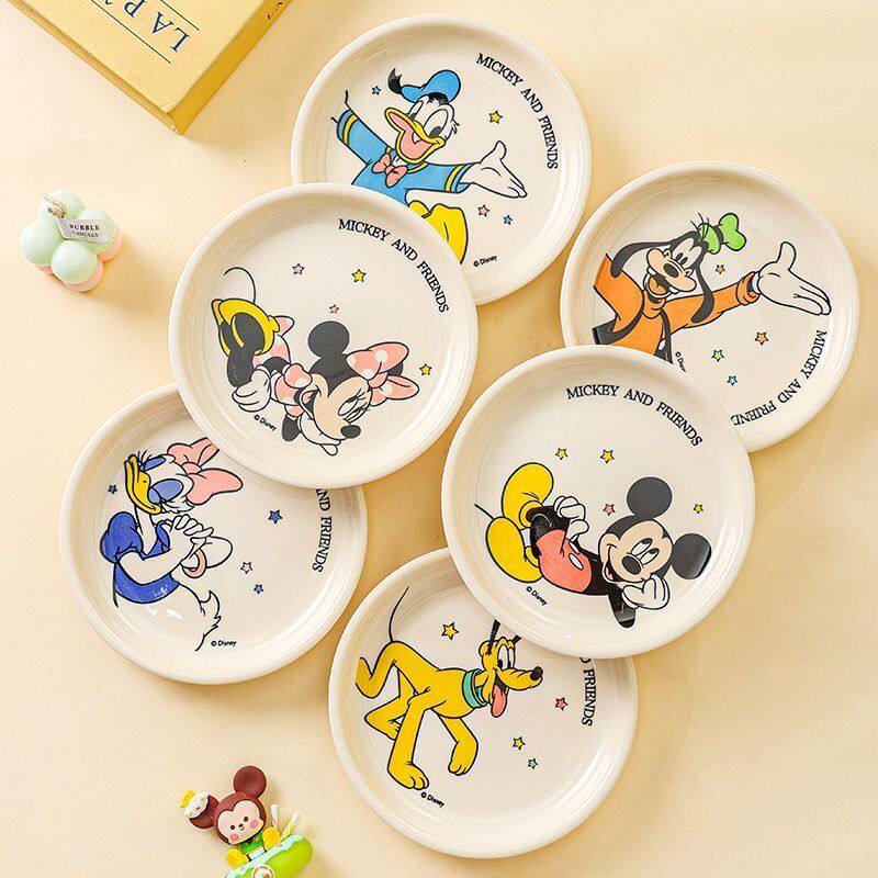 迪士尼联名点心碟2025新款精致高颜值餐桌小吃碟家庭专用陶瓷碟子