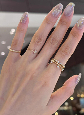 法式简约金色戒指女轻奢高级感