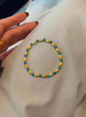 新中式仿绿松石串珠手链轻奢小众