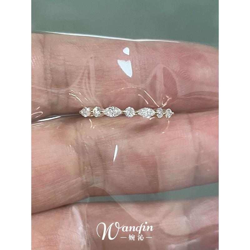 平行星轨马眼戒指女小众设计时尚