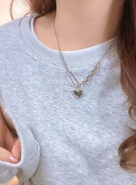 辣妹风爱心嘻哈项链女高级感轻奢