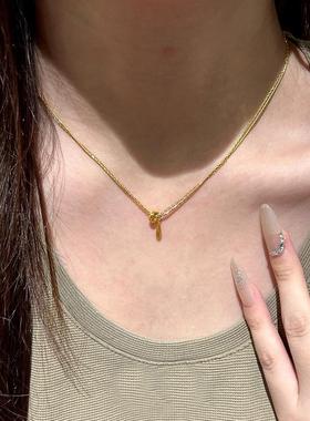 新中式转环水滴项链女款2025新爆款吊坠轻奢小众高级感锁骨链配饰