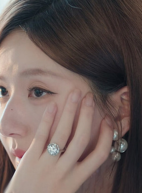 赵露思许妍同款仿莫桑钻戒指绝美