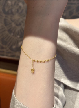 新中式古法爆闪金色碎冰冰蝴蝶手链女轻奢小众精致高级感手饰气质