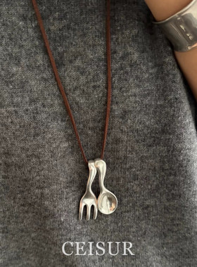 创意趣味刀叉项链女轻奢小众个性