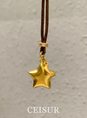 古法镶仿钻星星项链百搭气质精致