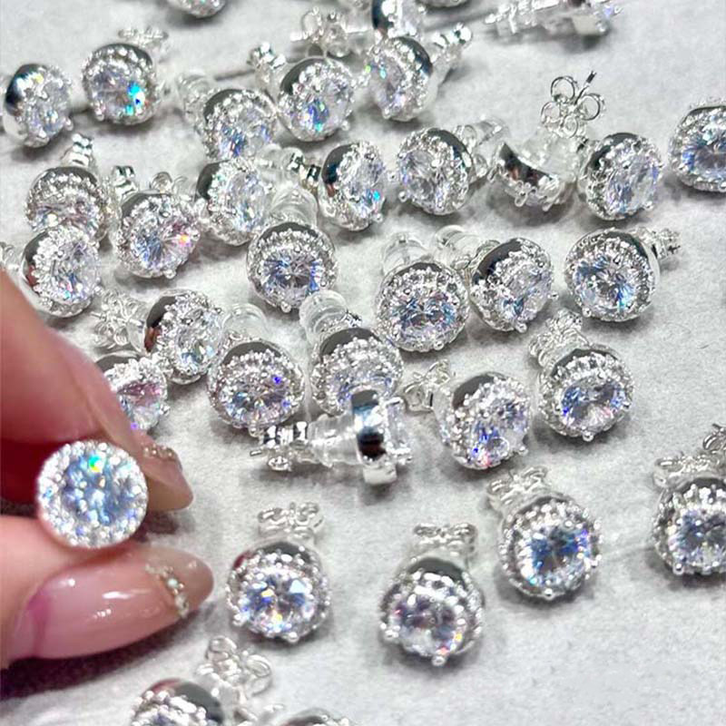 爆闪仿钻石耳钉女款2025新款爆款