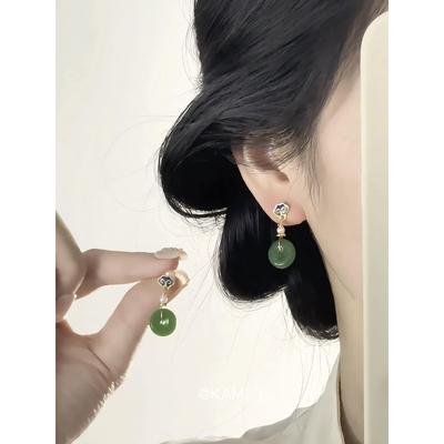 S925银新中式国风祥云平安扣耳环