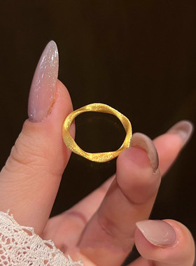 金色莫比乌斯环戒指女2025新爆款