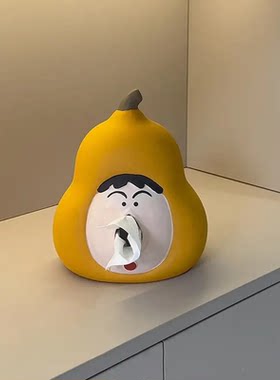 蜡笔小新阿呆纸巾盒可爱福禄葫芦桌面纸巾盒摆件卡通抽纸纸巾盒