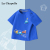 [100% Cotton]Cars Lined up in Colorful Blue