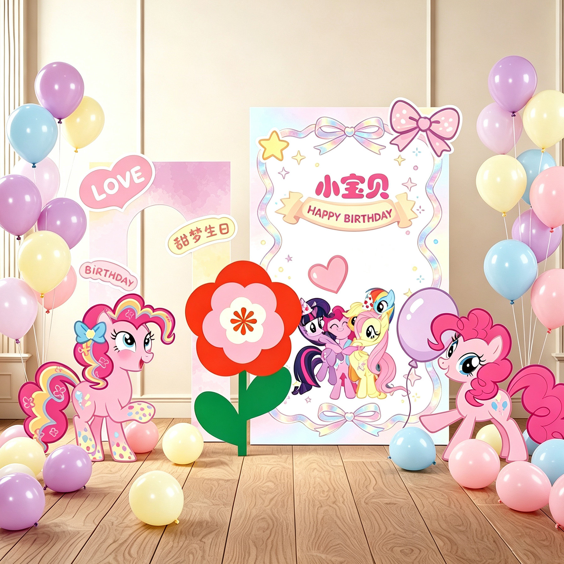 小马宝莉主题生日派对KT板