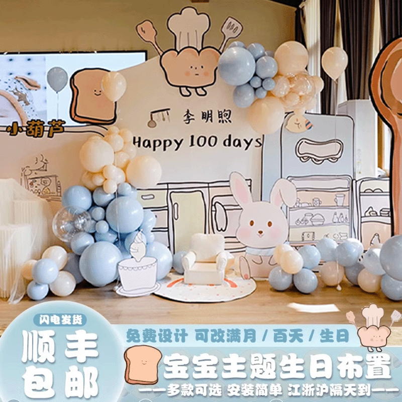 万盈达面包勺子君主题生日布置