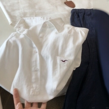 简约白色纯棉衬衫女2025新款独特别致小众刺绣设计感气质上衣ins