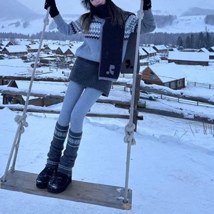 热裤 弹力紧身毛线裤 ins子 女2025年秋冬新款 欧货保暖打底针织短裤