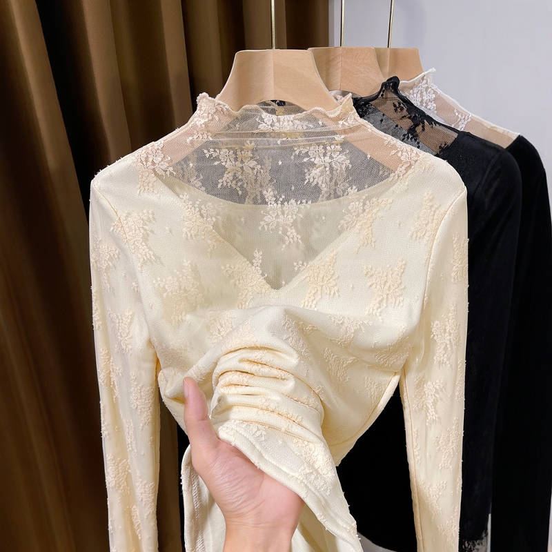 纯欲性感蕾丝打底衫上衣ins女