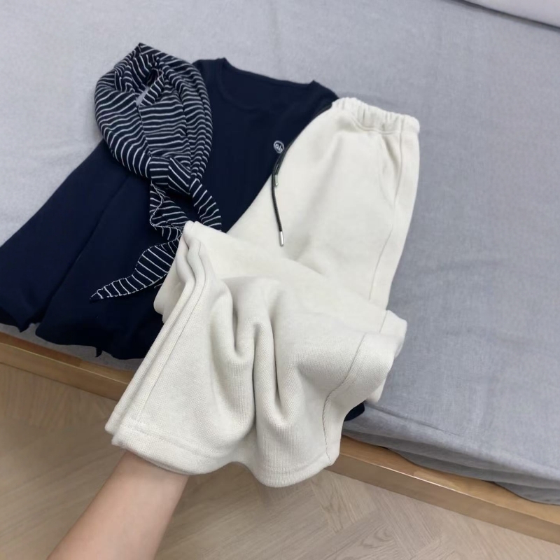 韩系软糯垂感休闲阔腿裤女