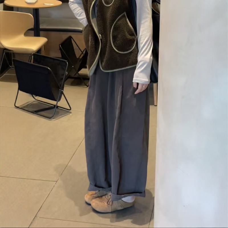 美式简约百搭阔腿裤女