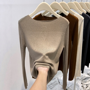ins 上衣女小香风高级感紧身显瘦内搭打底衫 秋冬法式 气质针织衫