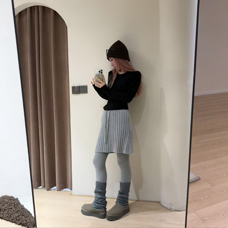 韩系巨好看针织半身裙女