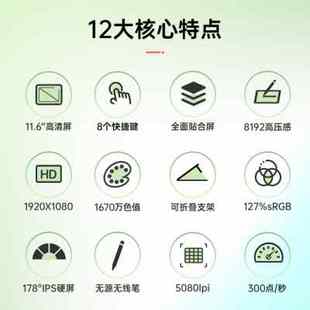 BOSTO 12HD数位屏全贴合手绘屏手写板绘画板手写屏液晶手绘板