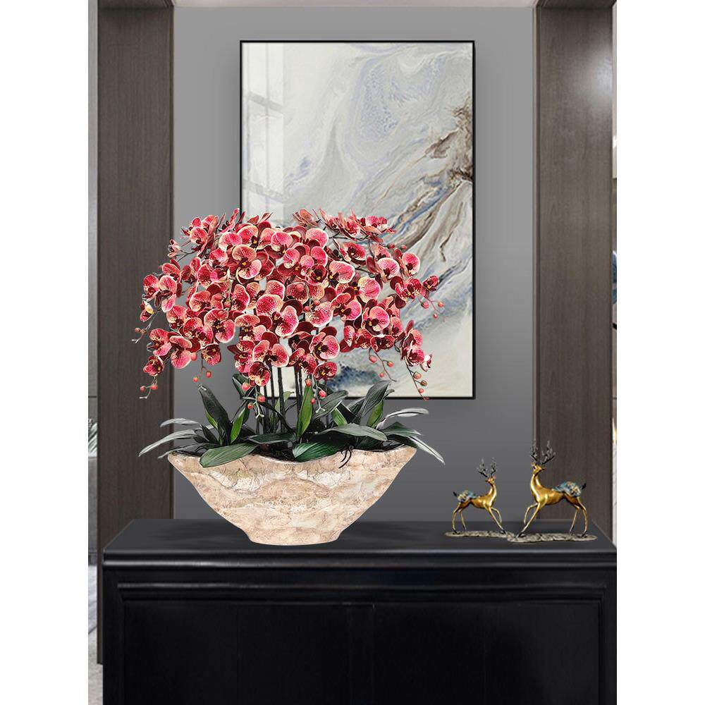 和家PU全手感仿真蝴蝶兰套装假花塑料花卉玄关客厅室内摆设大盆栽