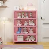 606用钢制书架带家玻璃门办柜儿童防尘书柜铁储物柜艺收纳柜置物