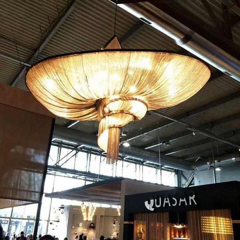 家气直供后现代MS-10092创客意螺旋流苏复式楼别墅厅大酒店大堂餐