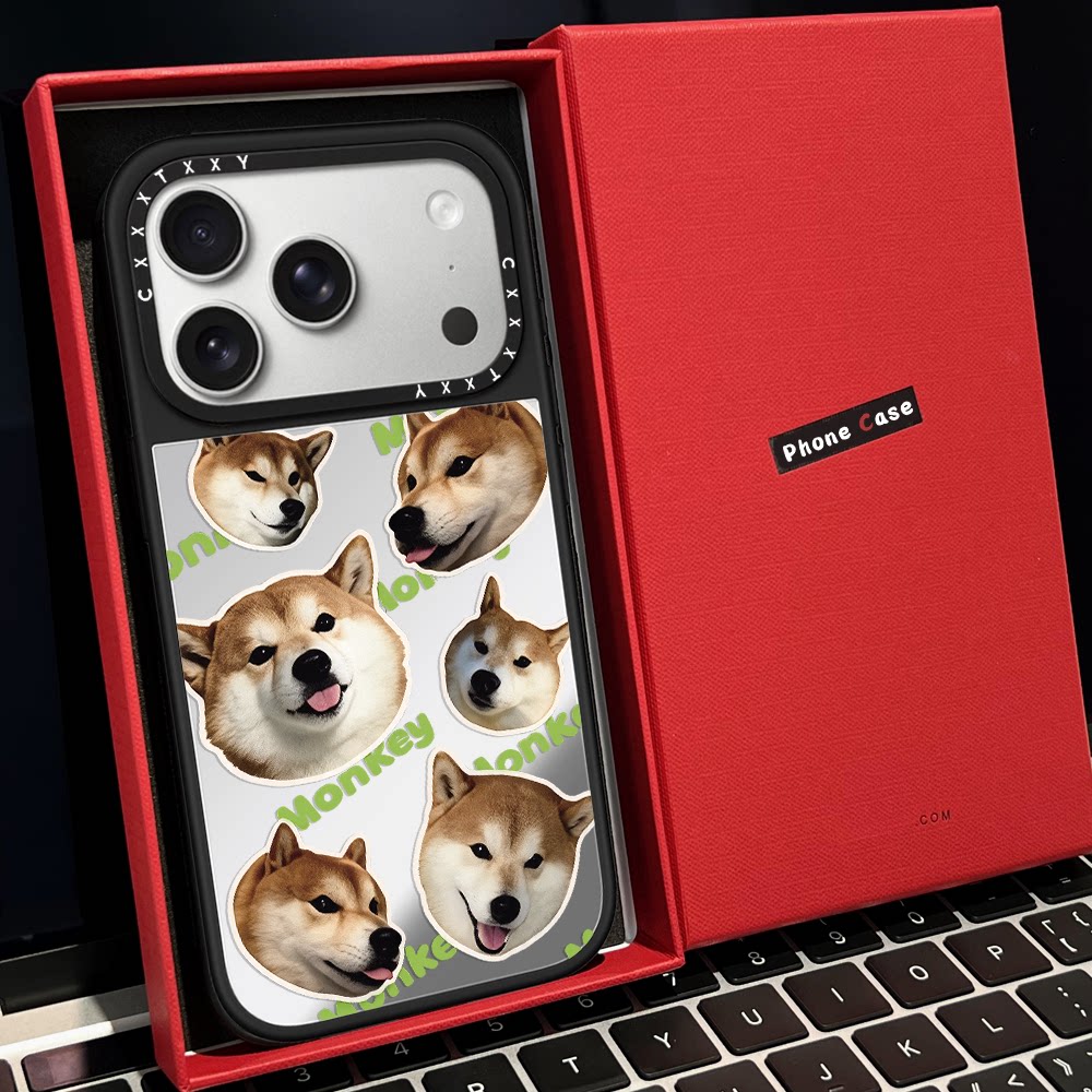 C家猫咪小狗头像贴纸柴犬字母磁吸MagSafe适用苹果17/18proMax手机壳iPhone15防摔16pro保护套13/14镜面17Air