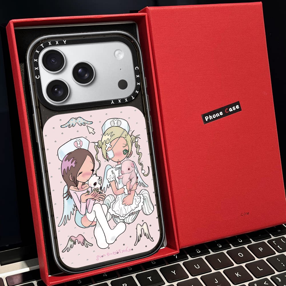 C家鸟鸟一的天使少女联名Y2K风格18Promax手机壳磁吸MagSafe适用苹果iPhone18Pro明星同款17promax卡通17pro图片