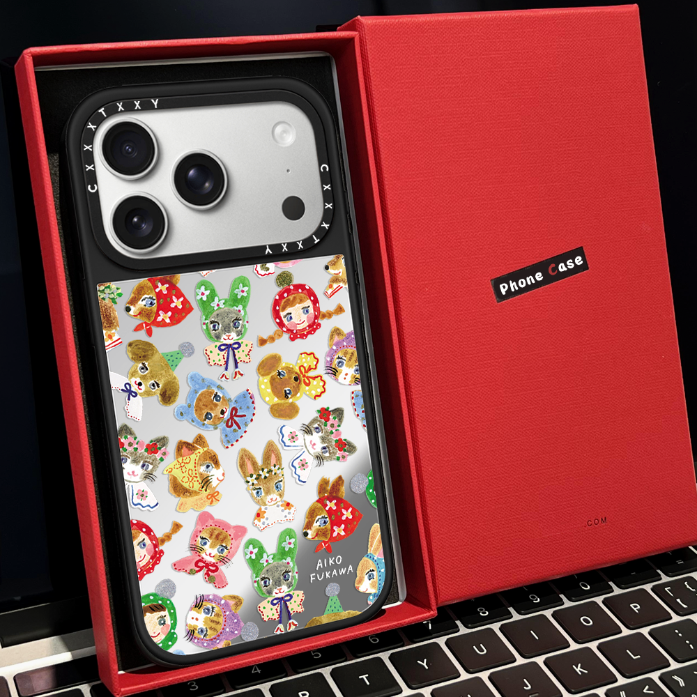 【C家】猫咪兔子童话手牵手头像磁吸MagSafe适用苹果17/16proMax手机壳iPhone15防摔16pro保护套13/14镜面Air