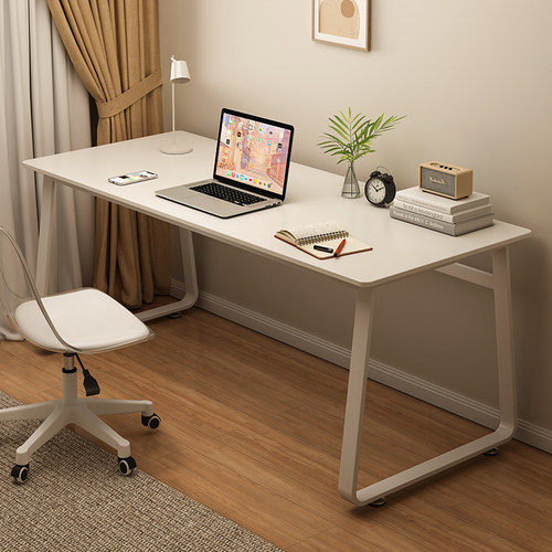 书桌学生家用奶油风小型卧室办公桌现代简约长方形台式岩板电脑桌