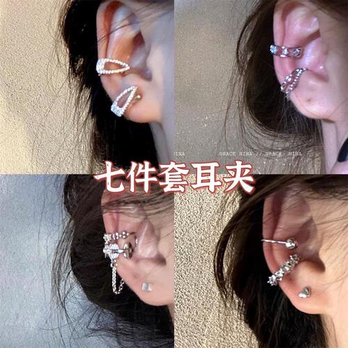 微镶锆石耳夹ins小众高级感无耳洞耳骨夹2026新款学生党百搭耳饰