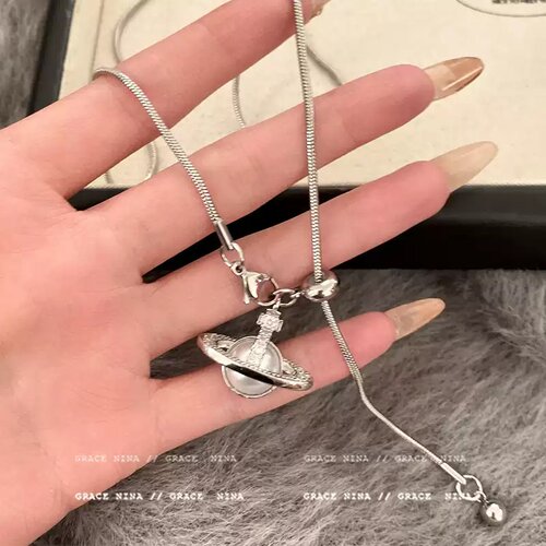 土星珍珠吊坠流苏项链女2026新款秋冬抽拉可调节毛衣链高级感配饰