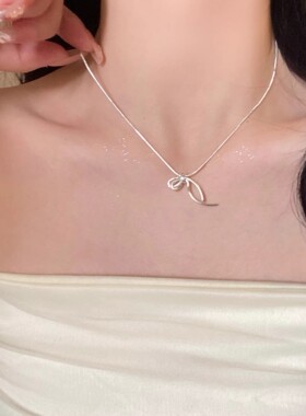 丝带少女~飘带蝴蝶结项链锁骨链简约轻奢饰品女韩系简约风项饰