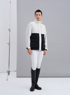 爱跃马男士拼色羽绒服防风保暖