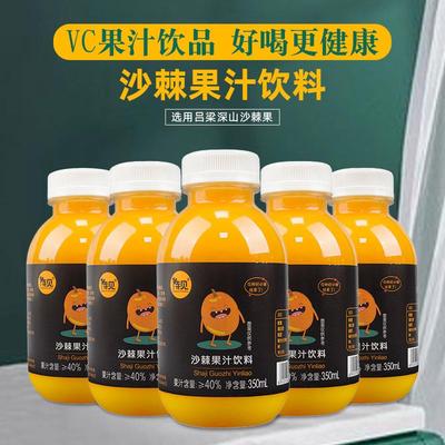 待见沙棘果汁饮料350mlx10瓶VC果汁饮品塑料瓶装整箱原浆网红果汁