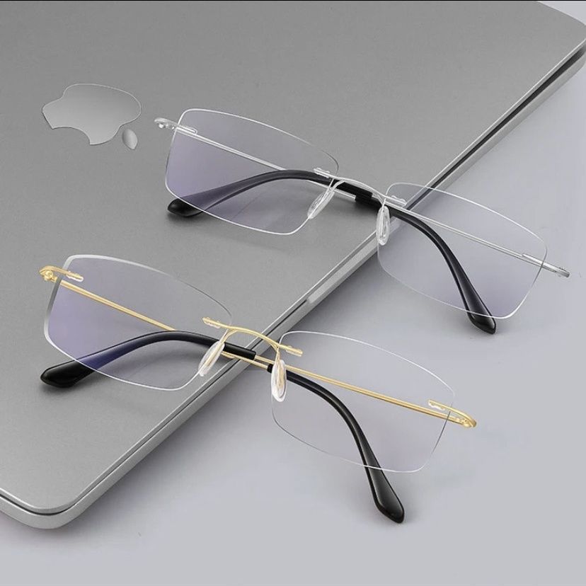 超轻无框近视眼镜男斯文禁欲纯欲方框网红潮男拍照打卡平光眼镜架