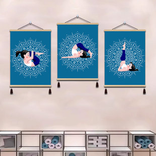 阿斯汤加瑜伽体式序列图动作姿势装饰画瑜伽动作分解海报布艺挂画