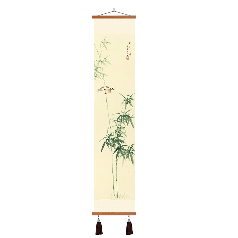 茶室新中式可定制免打孔挂画挂轴