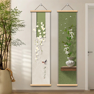 法式入户玄关装饰画中古风走廊过道长条挂画2026新款高档竖版壁画